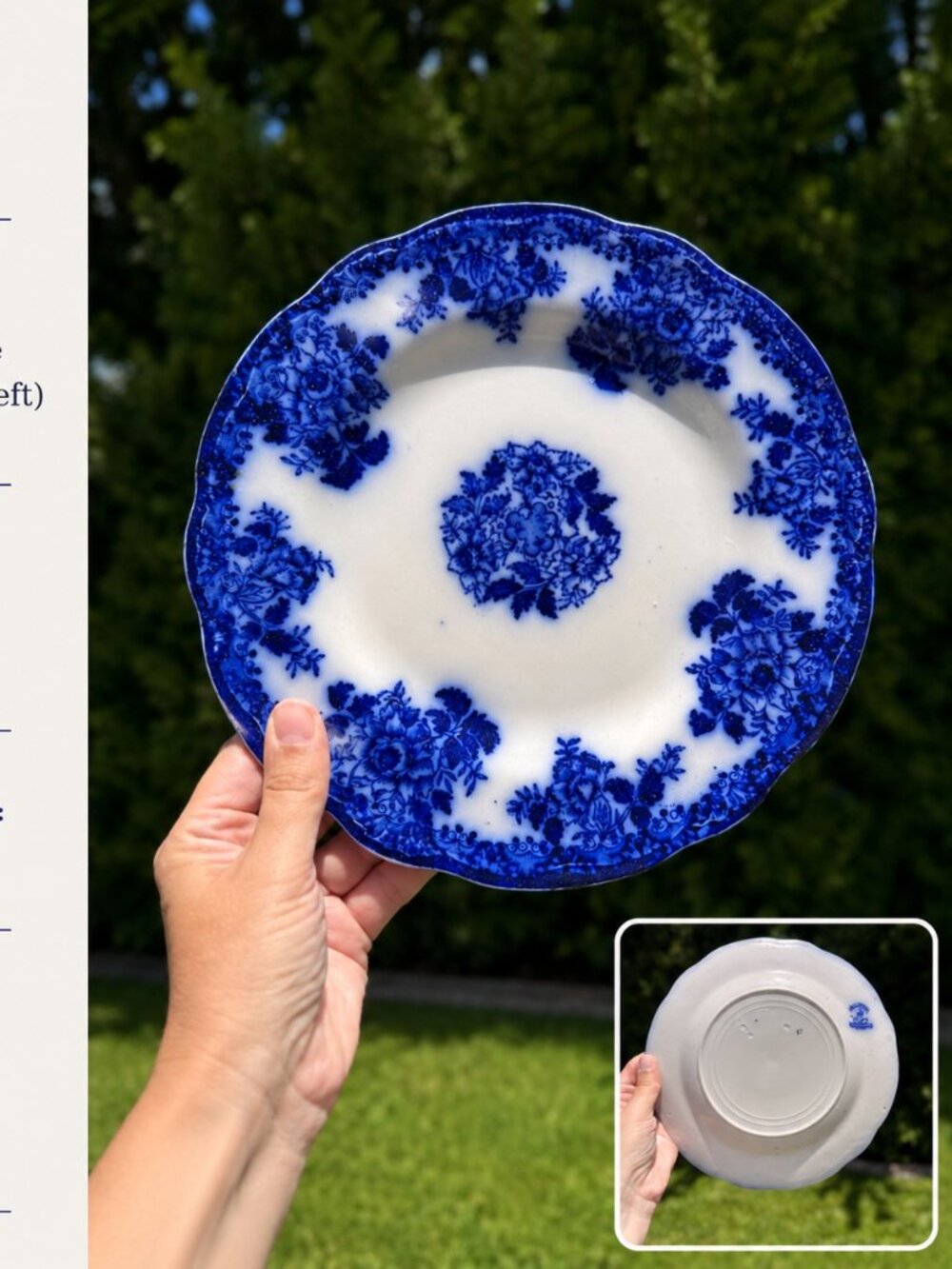 1890s English Flow Blue Waldorf Plate | 9” Staffordshire England
